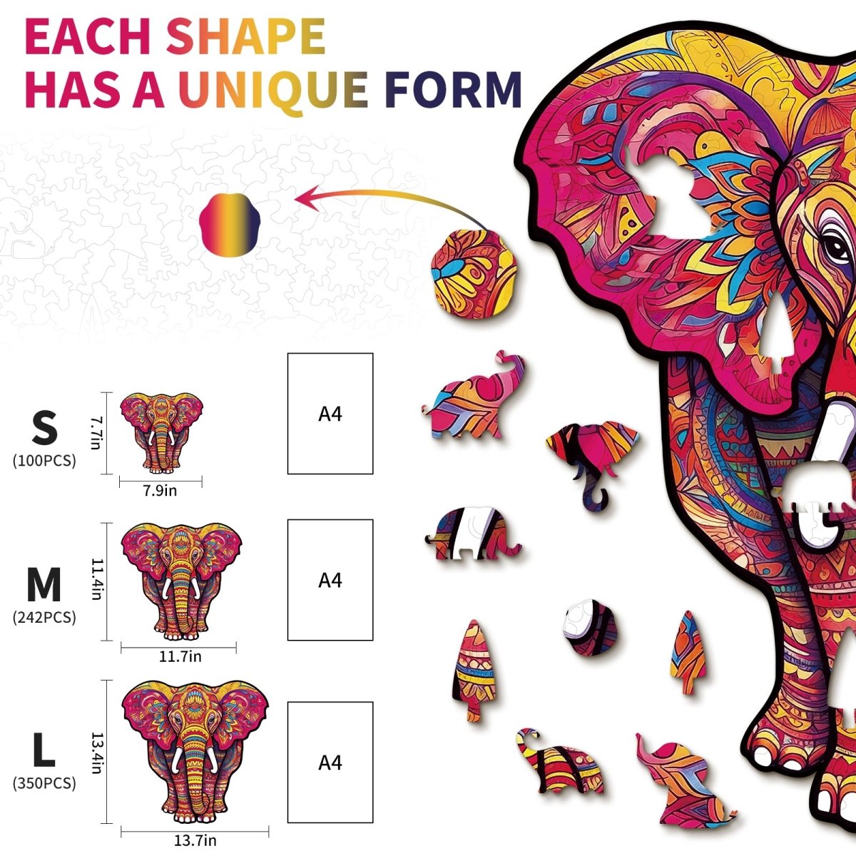 kaayee-mandala-elefant-holzpuzzle-medium-bunt-tiermotiv image 5