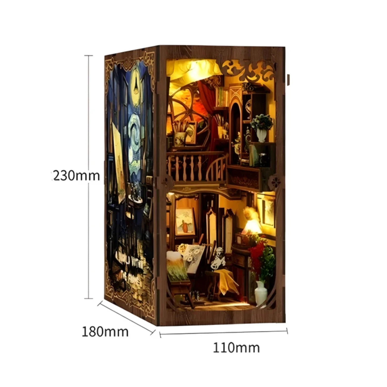 magicholz-book-nook-van-gogh-sternennacht-bastelset-led image 7