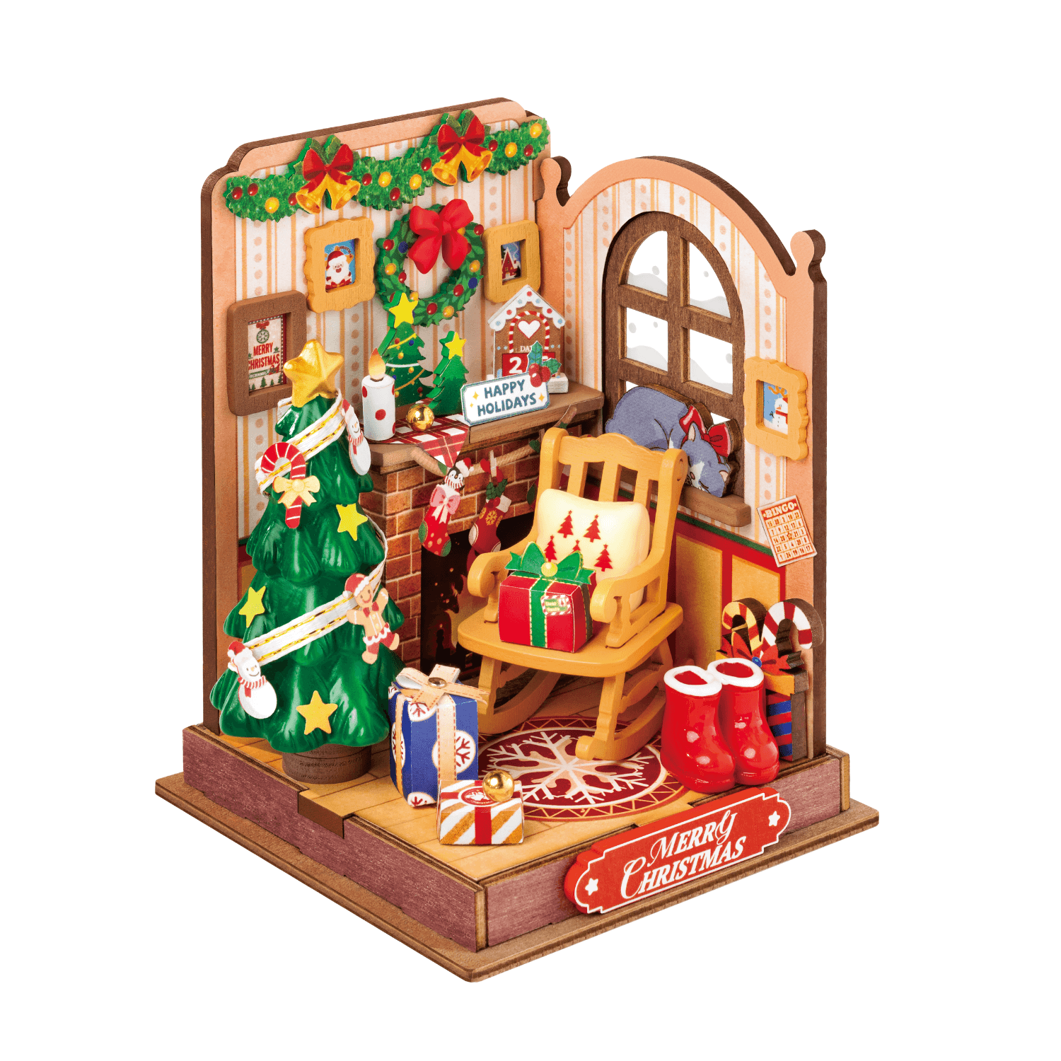 magicholz-mechanischer-bausatz-christmas-fireplace-miniatur-73-tlg image 4