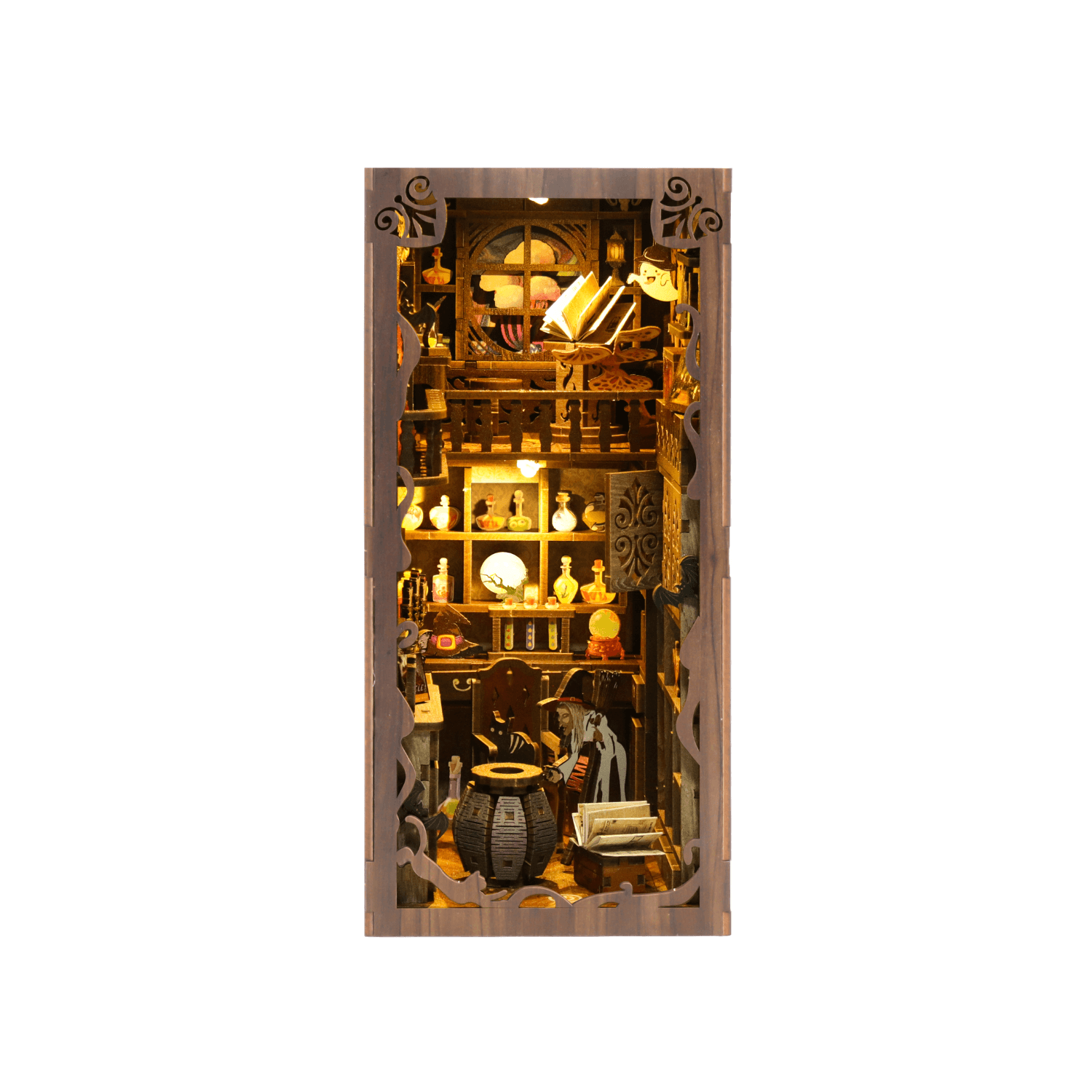 magicholz-magicnight-book-nook-hexen-diorama-zweigeschossig-mit-licht image 8