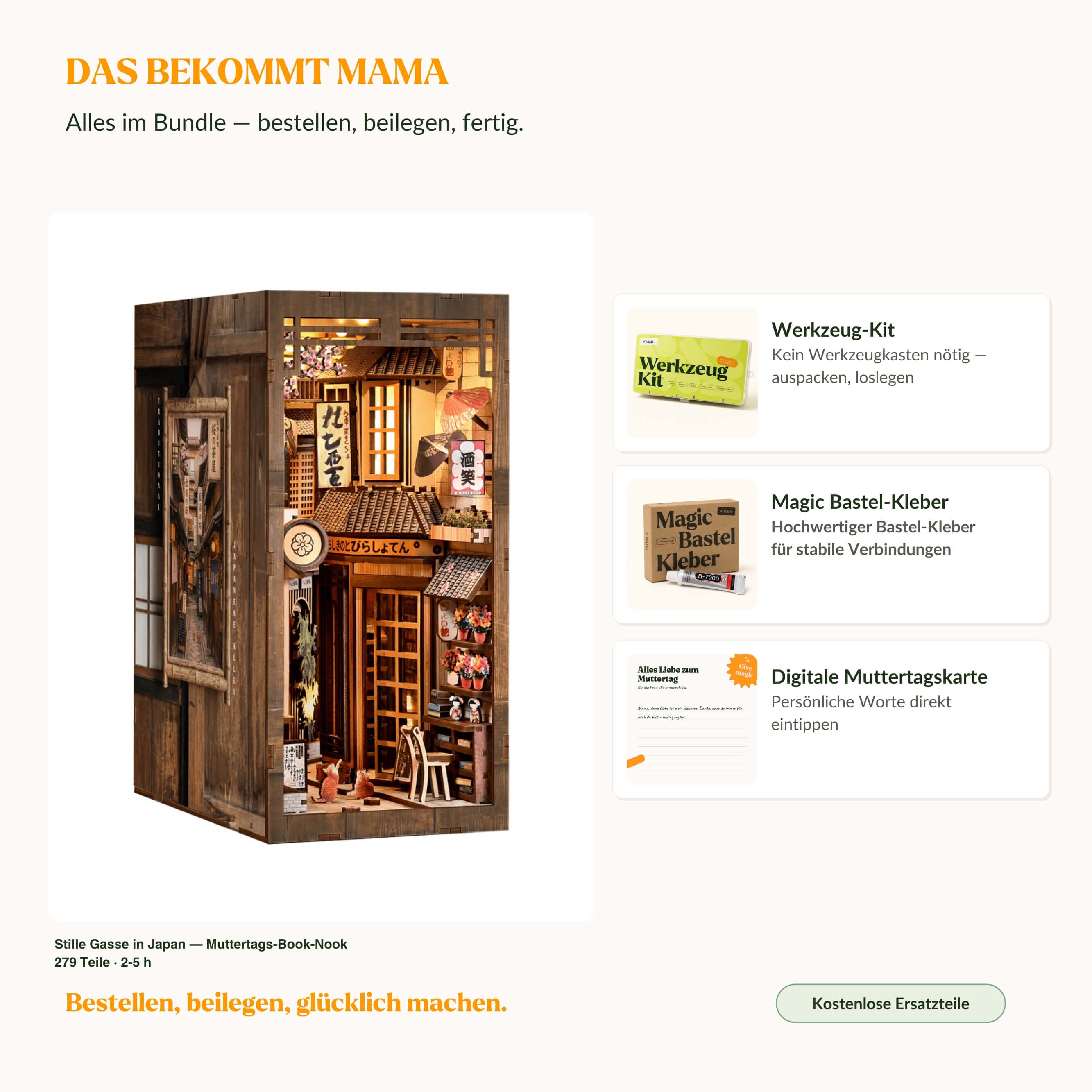 magicholz-book-nook-stille-gasse-in-japan-muttertag-mit-karte image 2