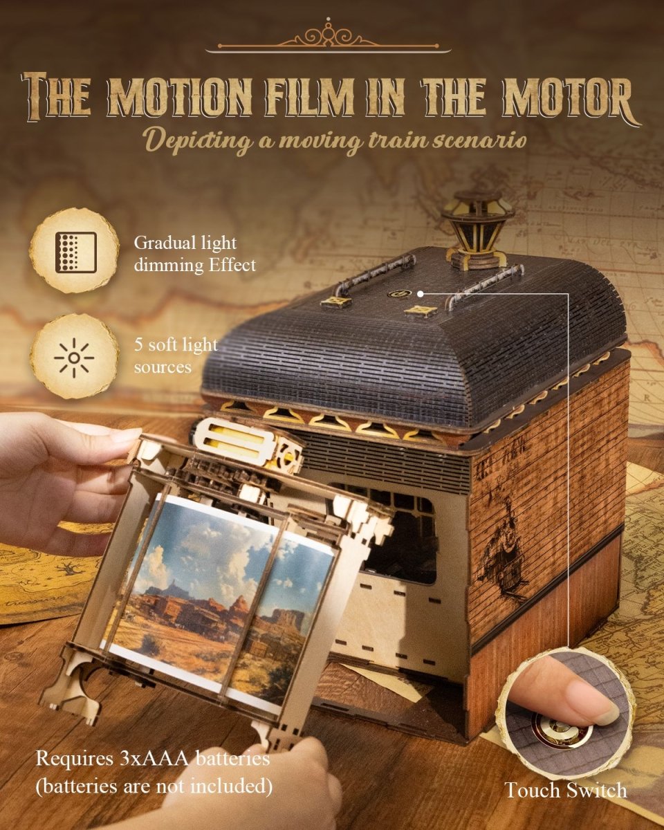 kaayee-book-nook-kit-retro-train-led-3d-puzzle-bausatz image 6