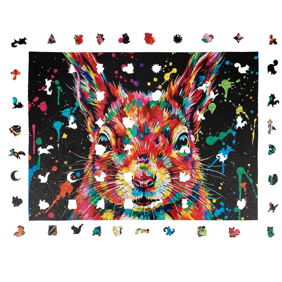 magicholz-holzpuzzle-buntes-eichh-rnchen-1000-teile-tier image 1