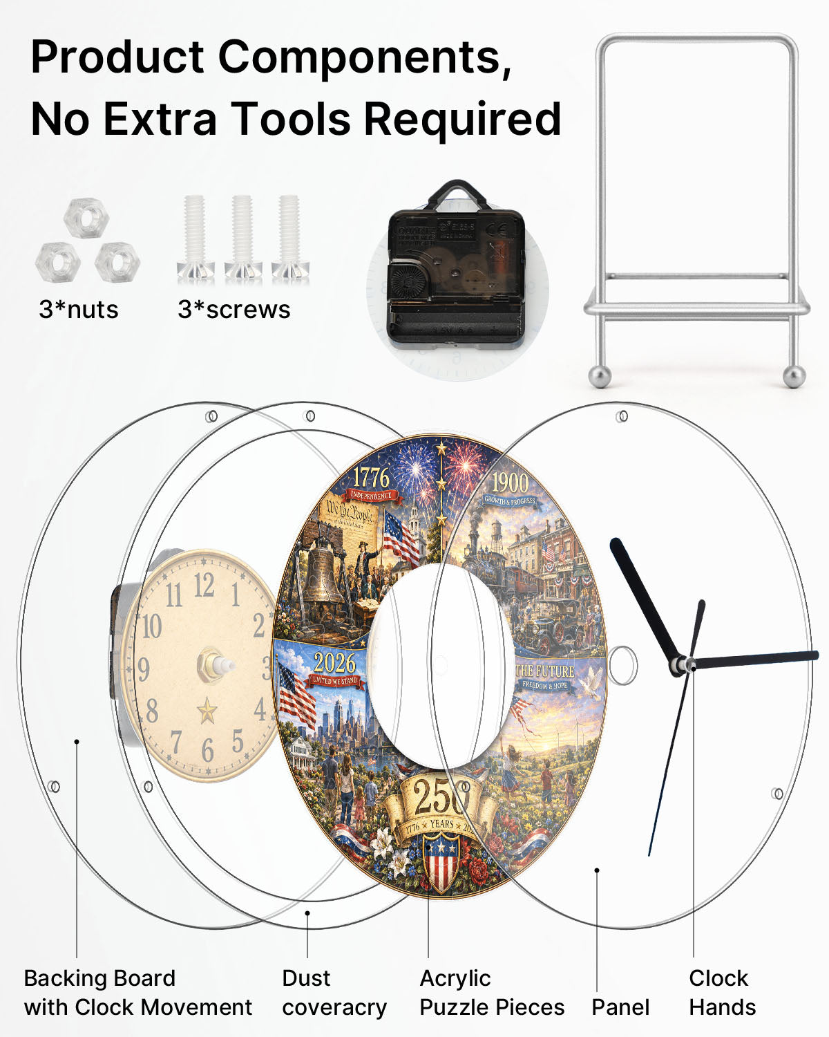 kaayee-clock-kit-evolution-of-history-puzzle-uhr-regular image 3
