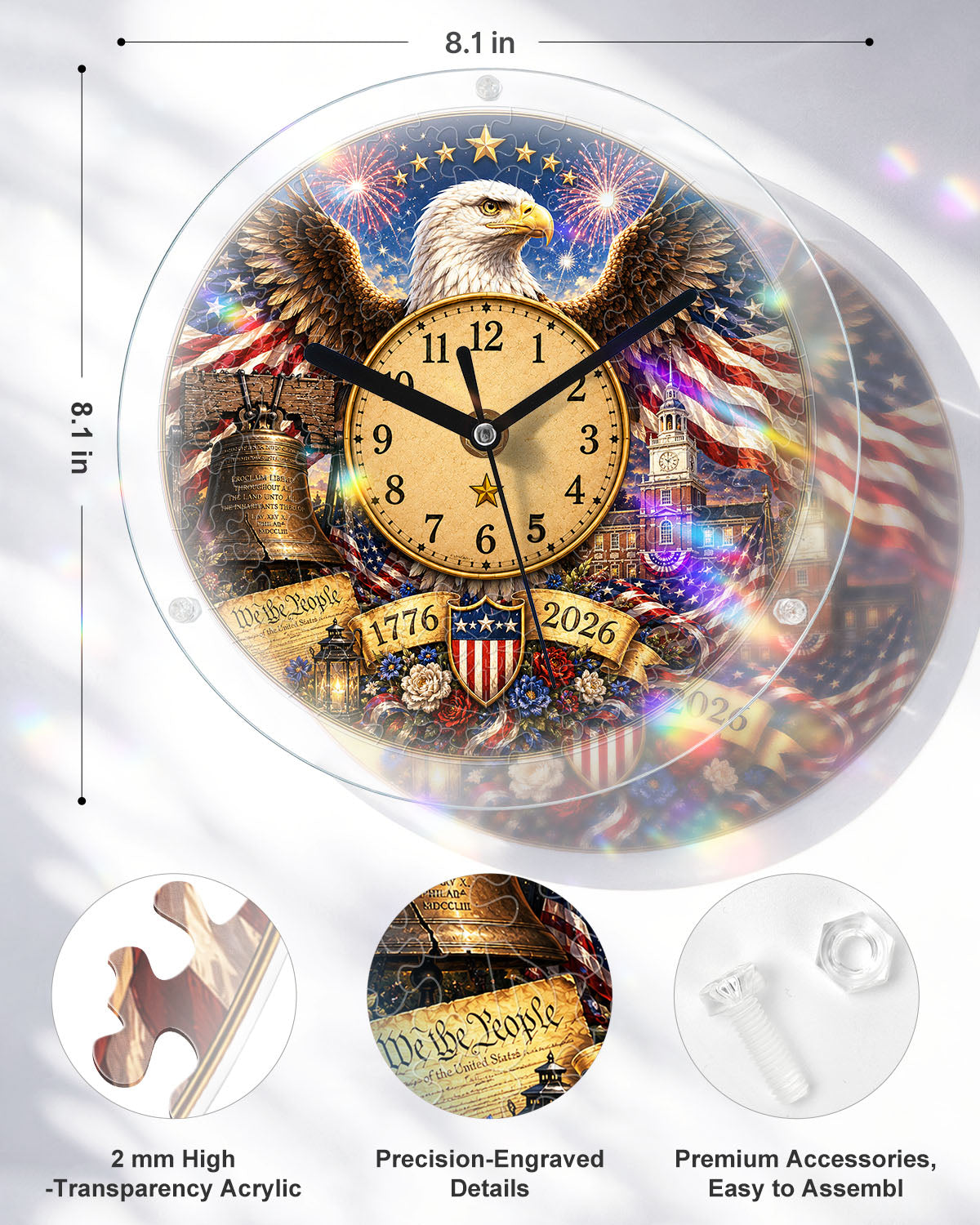 kaayee-clock-kit-ode-to-the-free-eagle-wanduhr-acryl-regular image 4