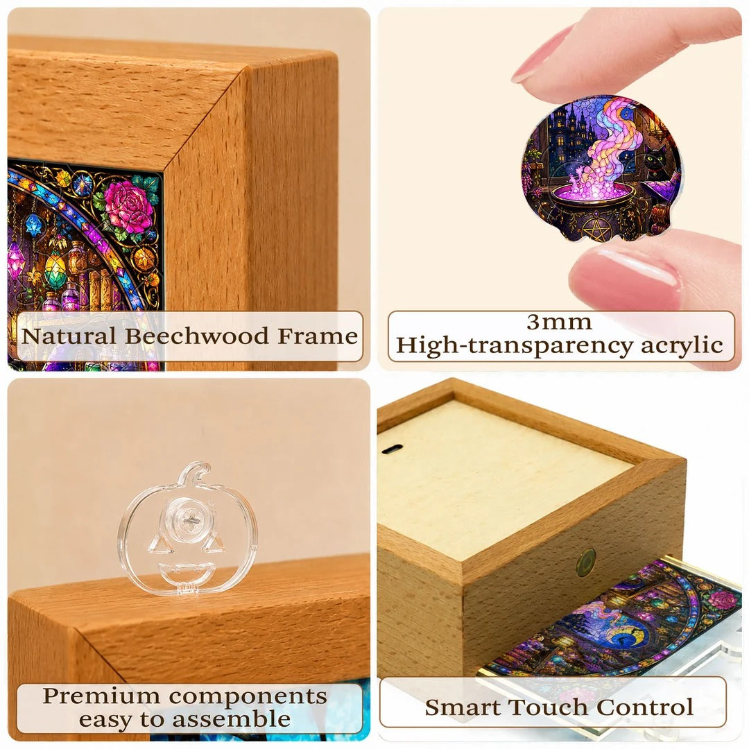 kaayee-witch-s-alchemy-lab-puzzle-nachtlicht-mit-holzrahmen image 5