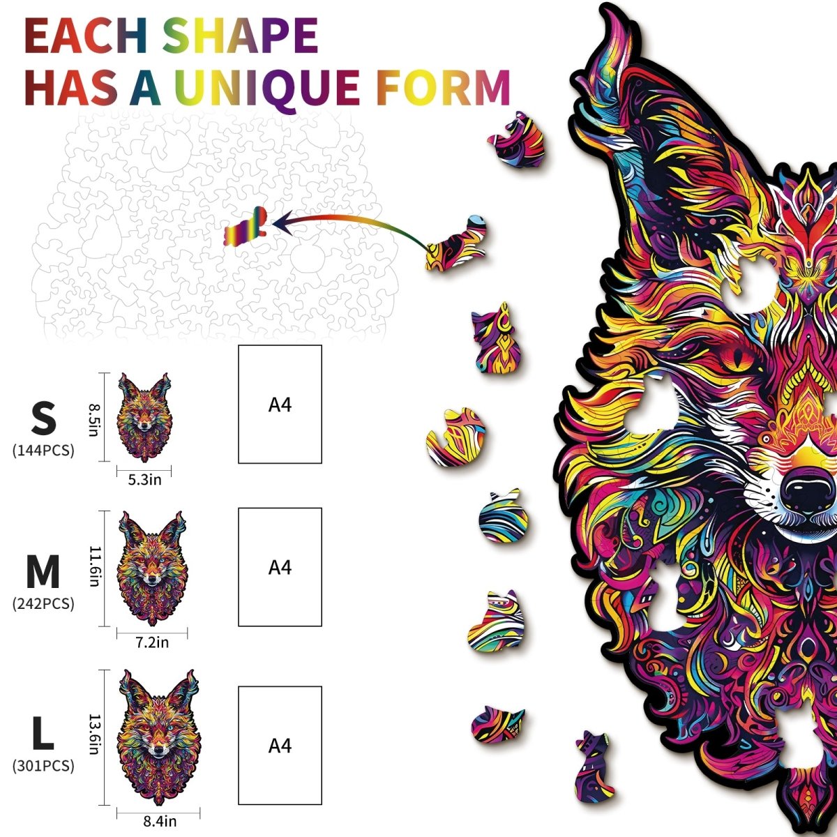 kaayee-wooden-puzzle-gorgeous-fox-holzpuzzle-medium image 5