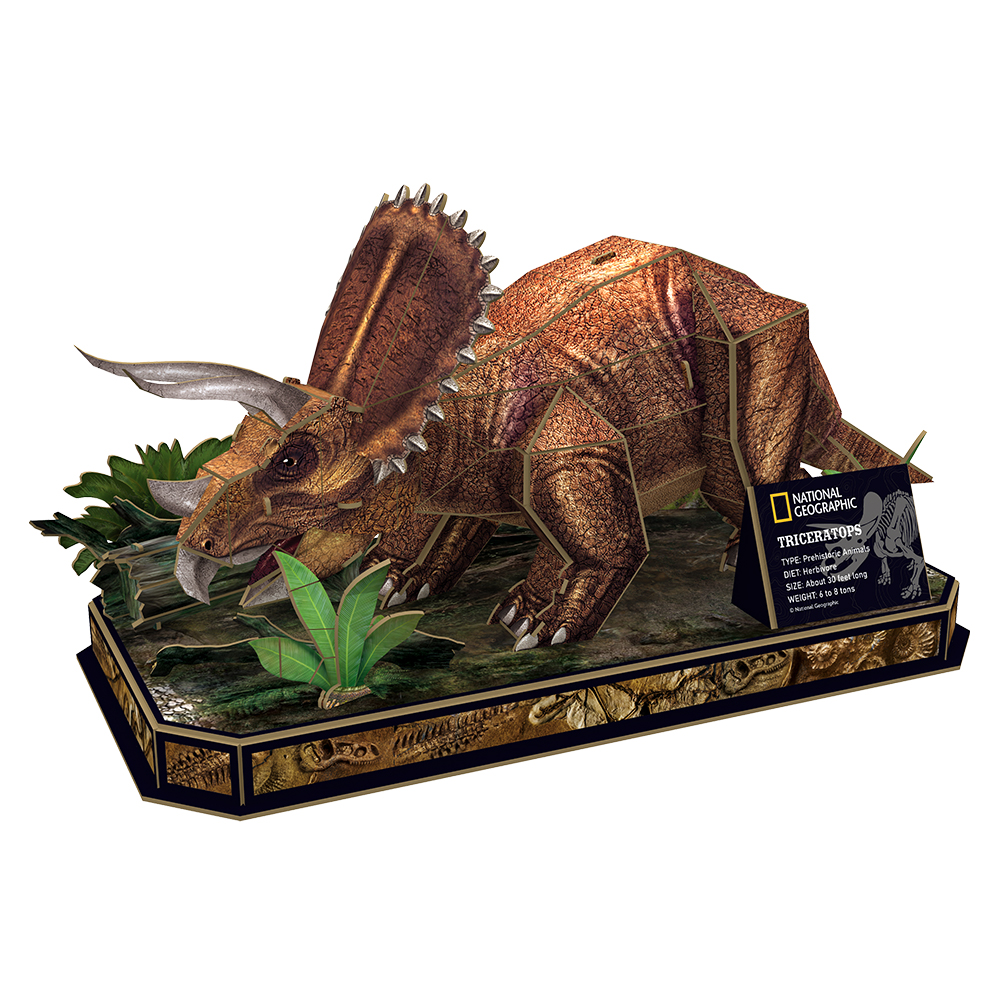 cubic-fun-dino-puzzle-ds1052h-triceratops-3d-puzzle image 2