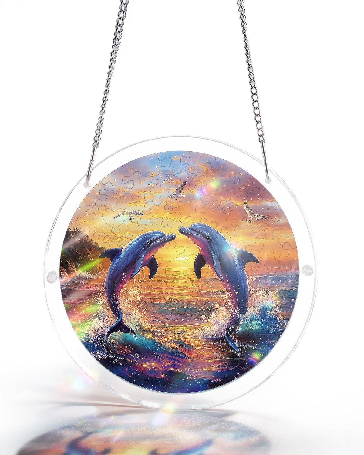 kaayee-suncatcher-puzzle-dolphin-love-song-fensterbild-s image 1