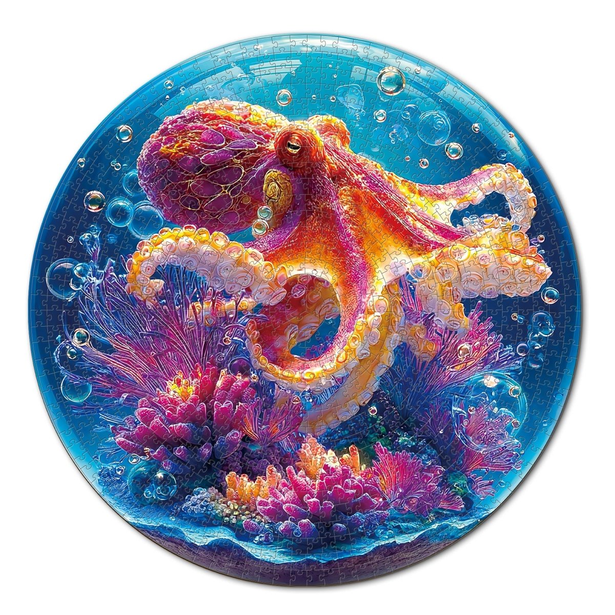 kaayee-cardboard-puzzle-deep-sea-octopus-1000-teile-rund image 1
