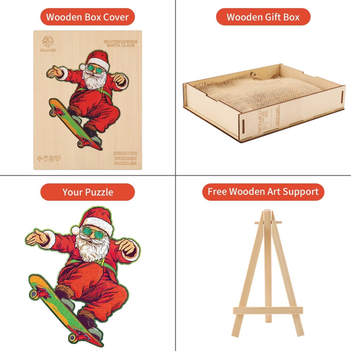 kaayee-wooden-puzzle-skateboarding-santa-holzpuzzle-small image 5