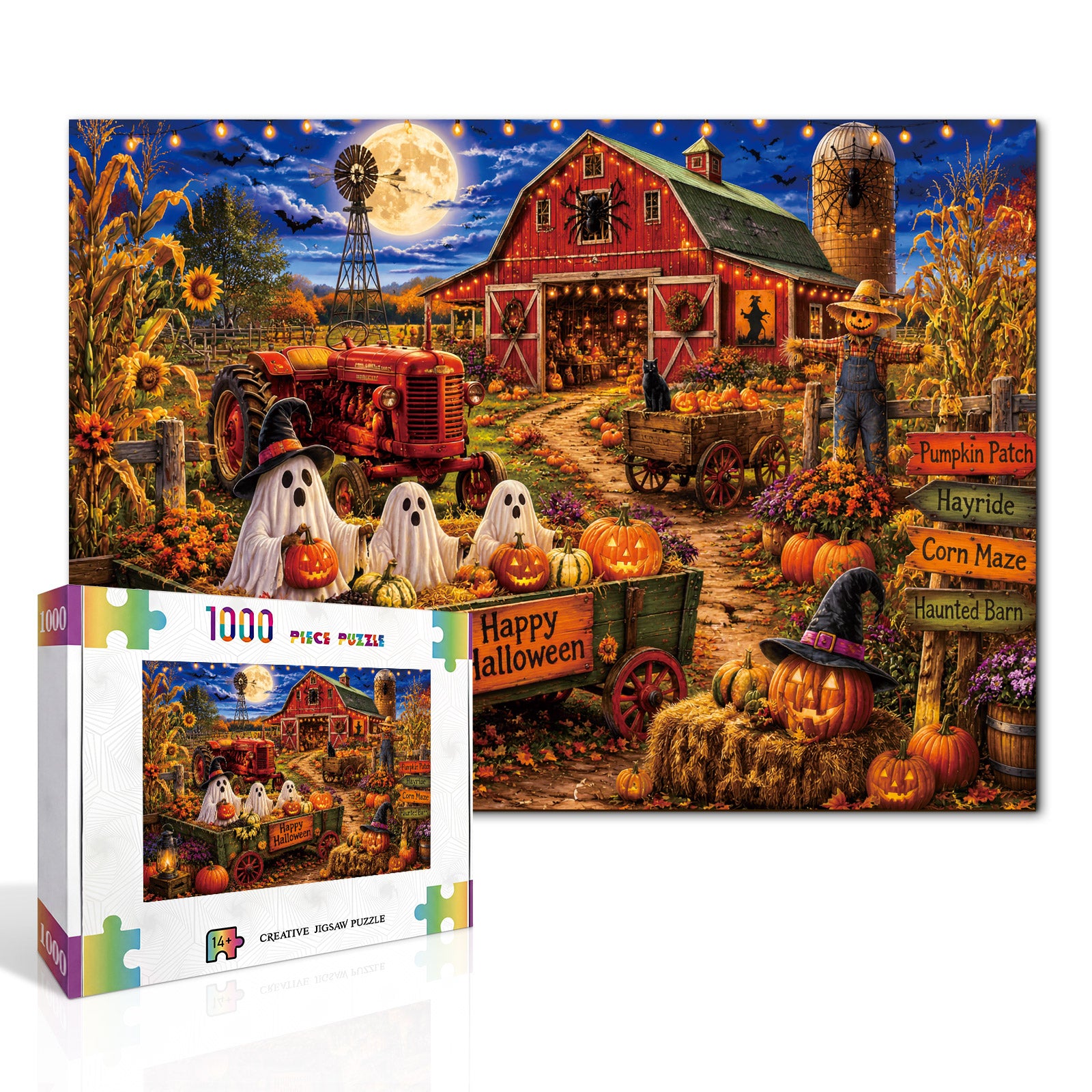 kaayee-haunted-harvest-moon-1000-teile-kartonpuzzle-eco-white-board image 2