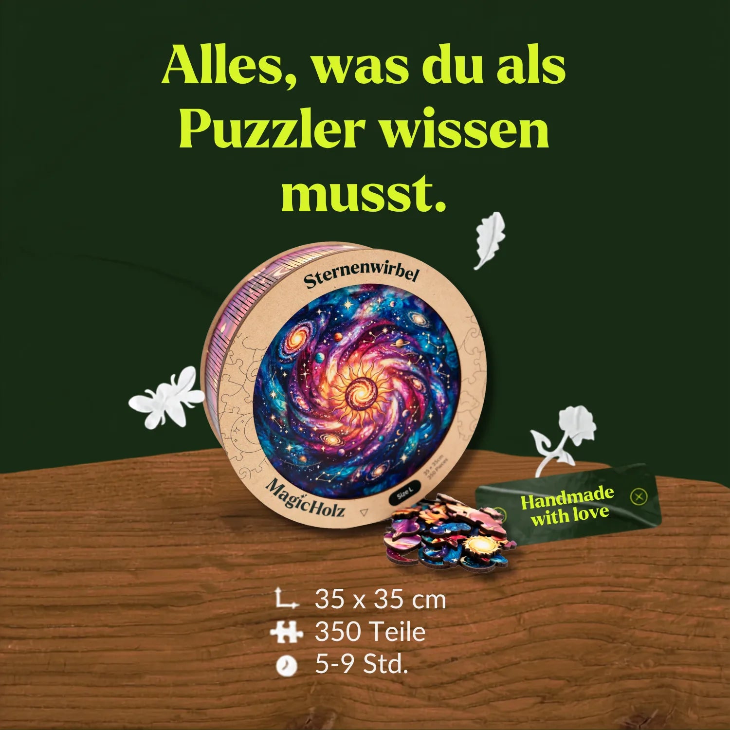 magicholz-holzpuzzle-sternenwirbel-mandala-350-teile-galaxy image 6