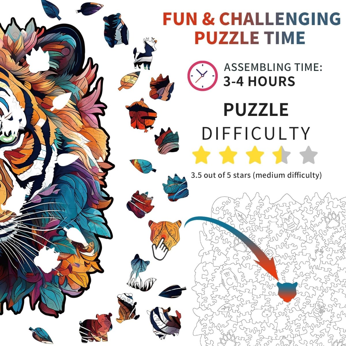 kaayee-wooden-puzzle-tough-tiger-holzpuzzle-medium image 4