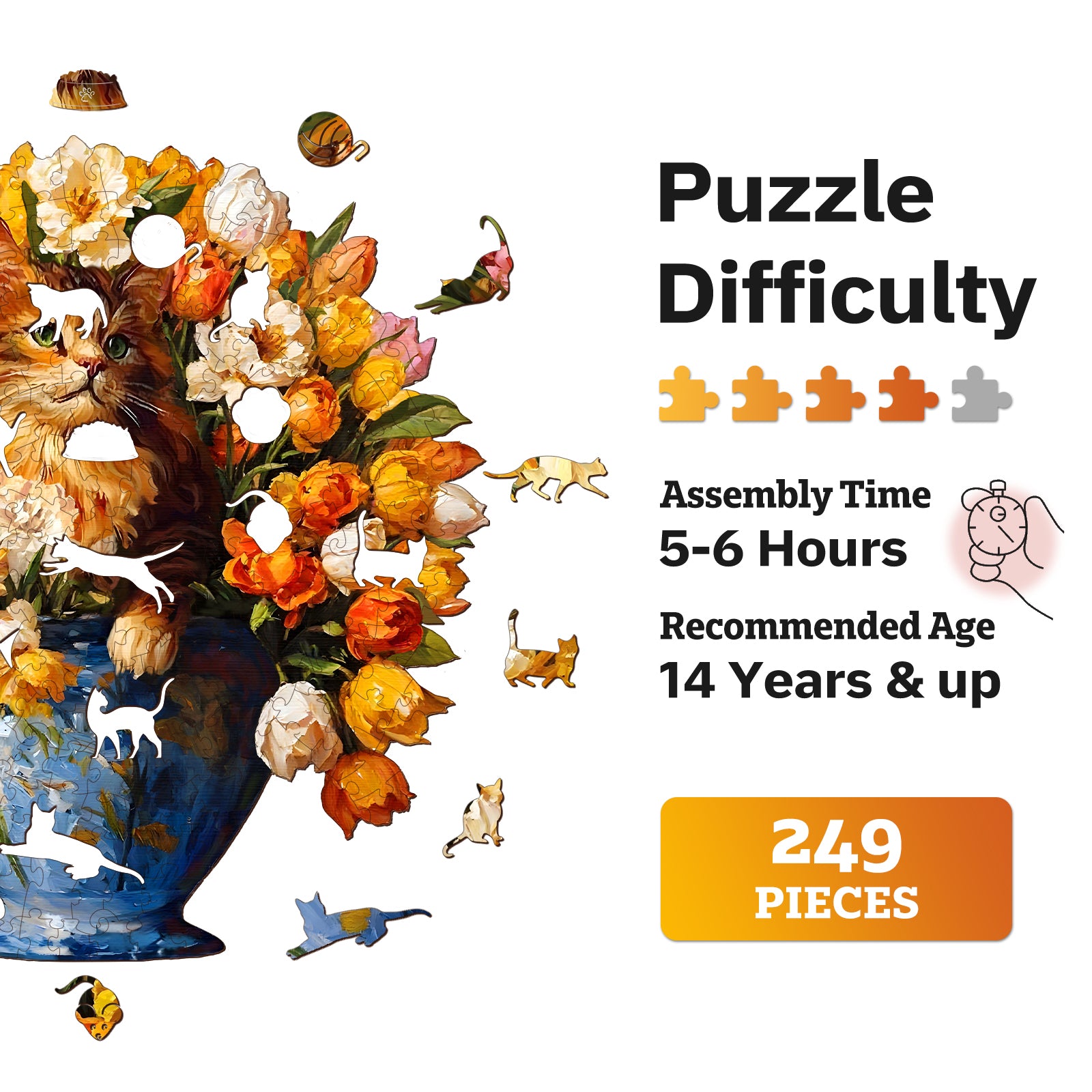 jigfoxy-cat-holzpuzzle-m-175-teile-katzen-motiv image 8