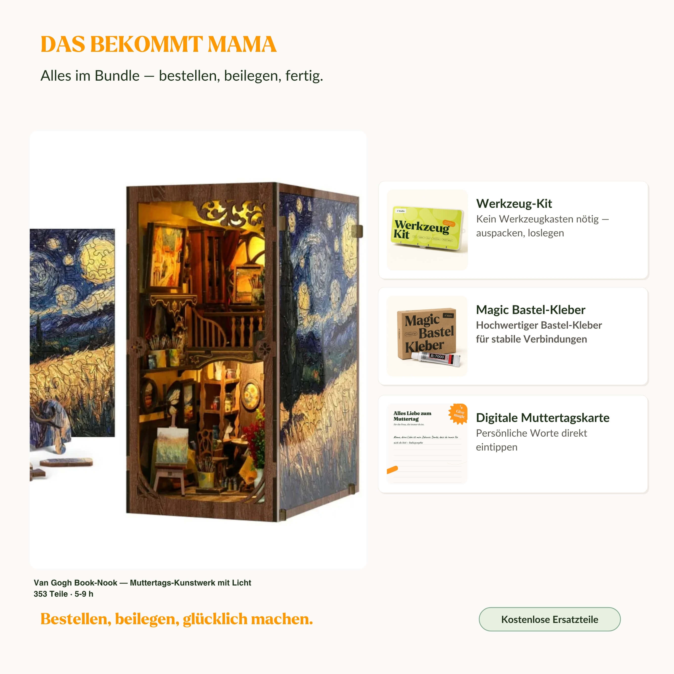 magicholz-van-gogh-book-nook-muttertag-mit-licht-starter-kit image 2