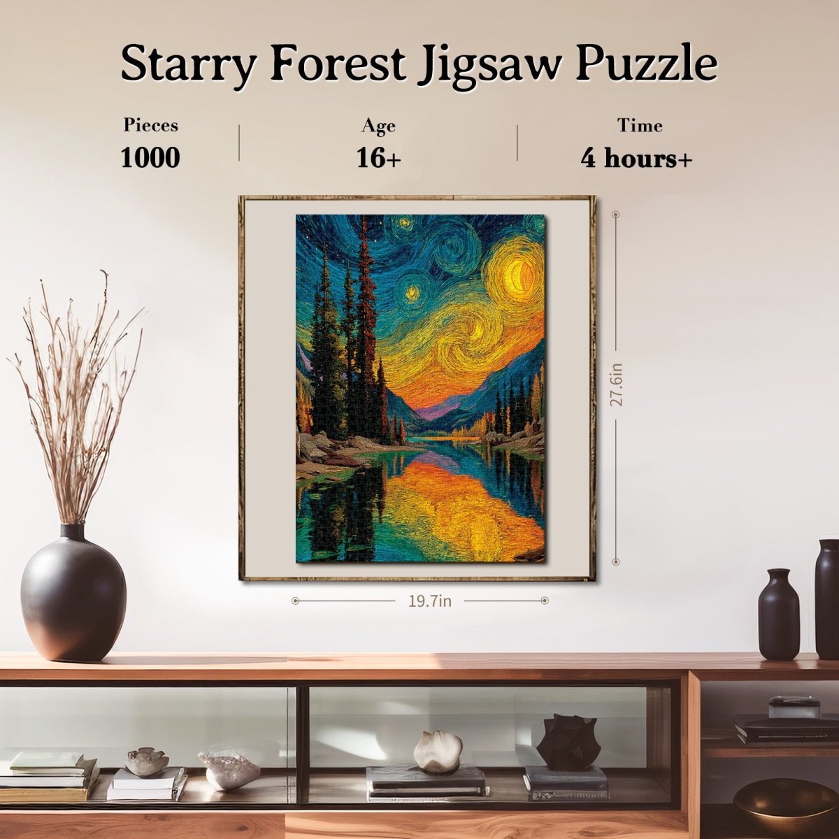 kaayee-starry-forest-puzzle-1000-teile-eco-white-board-wald image 6