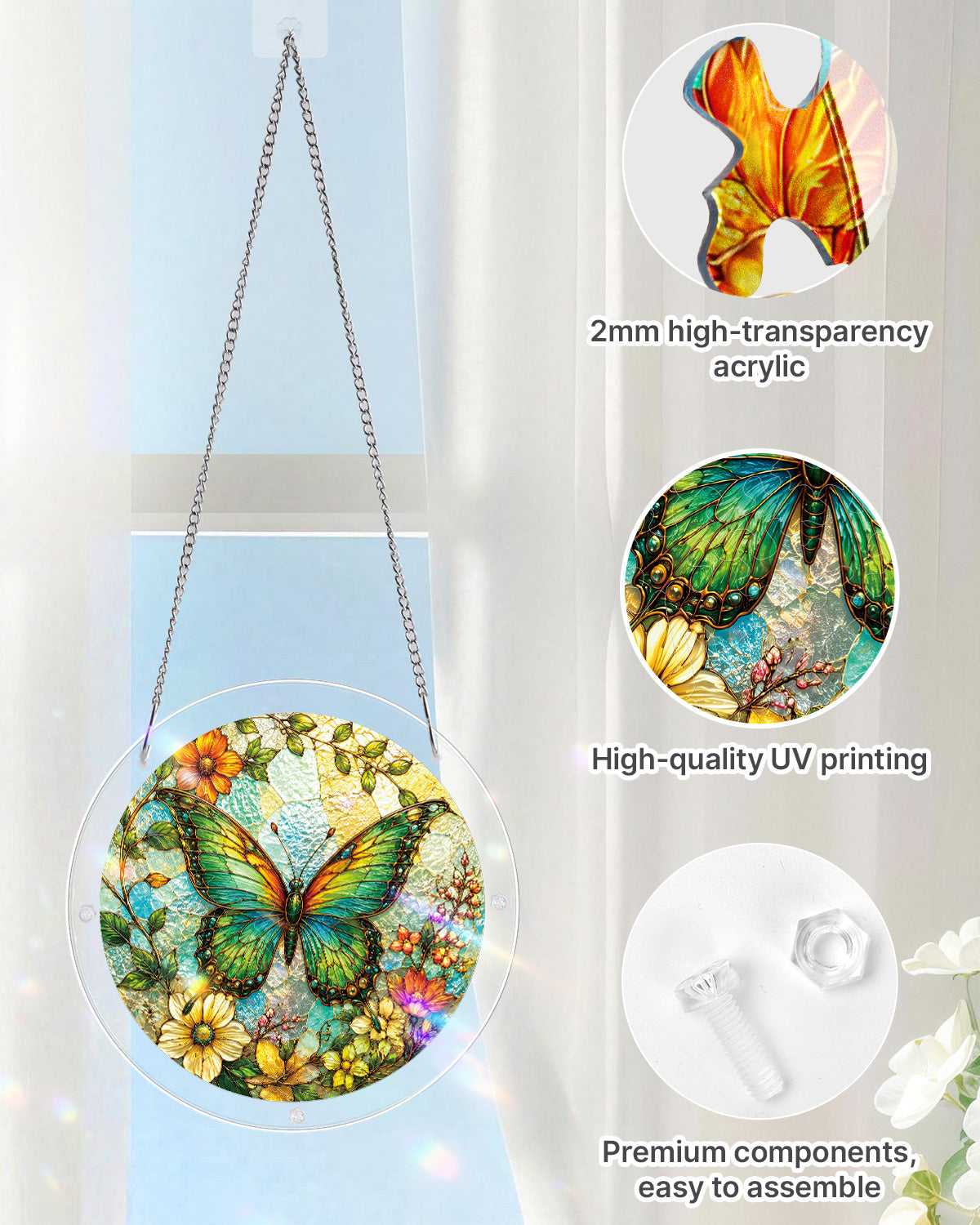 kaayee-suncatcher-emerald-butterfly-acrylpuzzle-medium-falter image 4