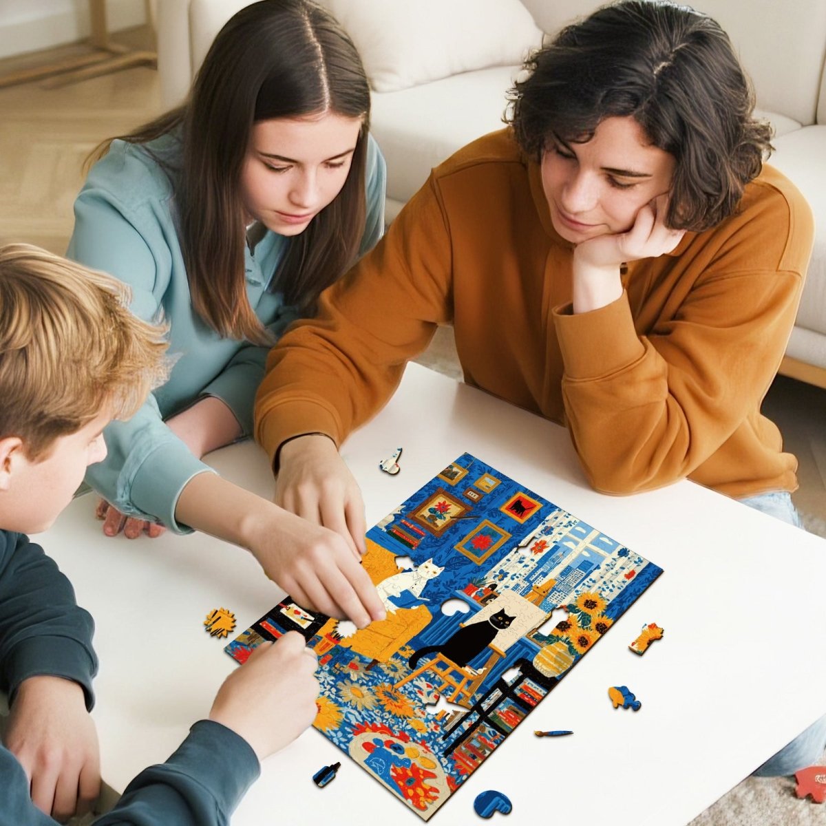 kaayee-wooden-puzzle-cats-art-studio-holzpuzzle-small image 5