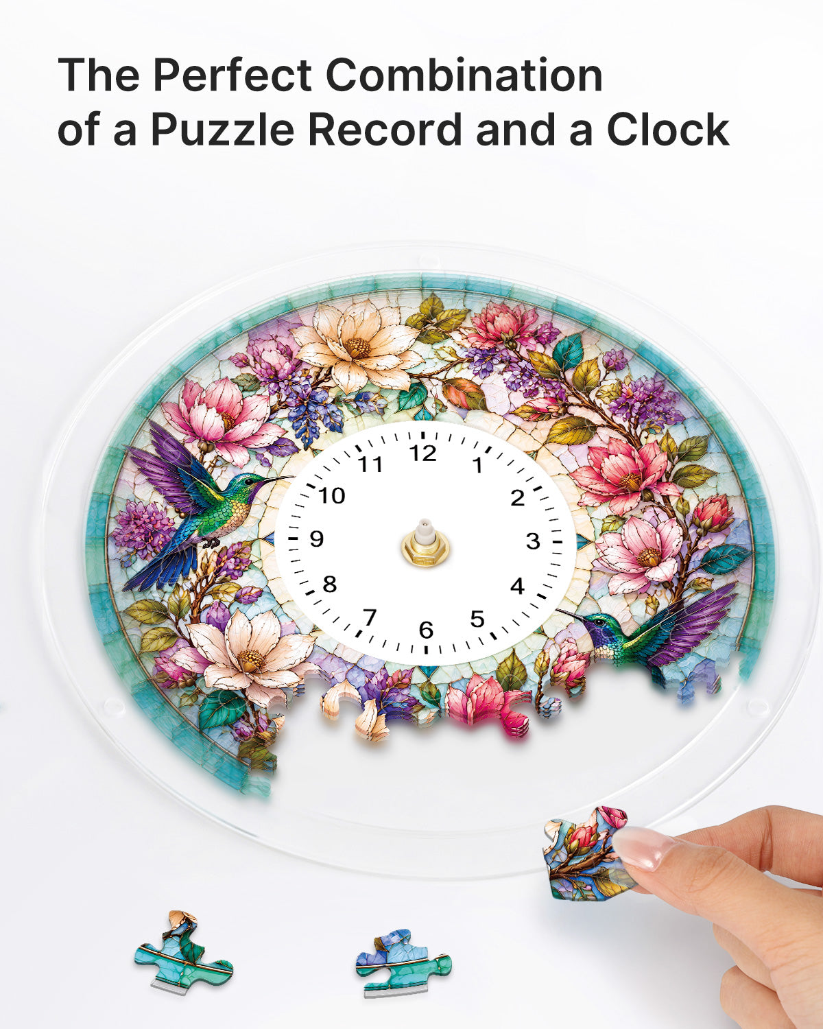 kaayee-clock-kit-hummingbird-garden-puzzle-uhr-regular image 2