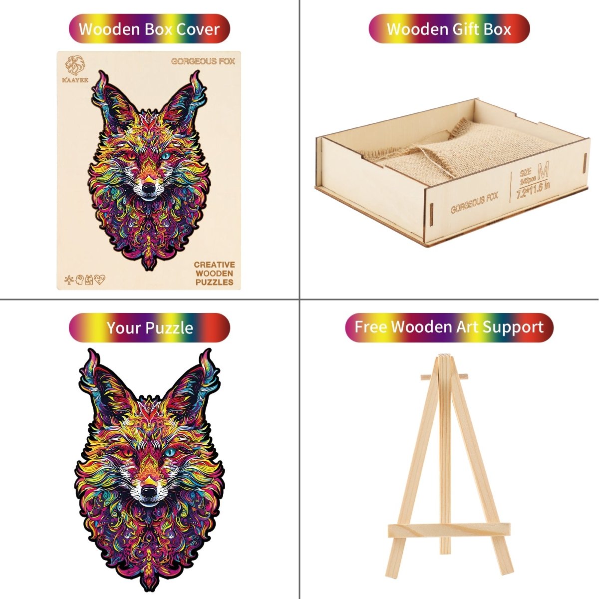 kaayee-wooden-puzzle-gorgeous-fox-holzpuzzle-medium image 3