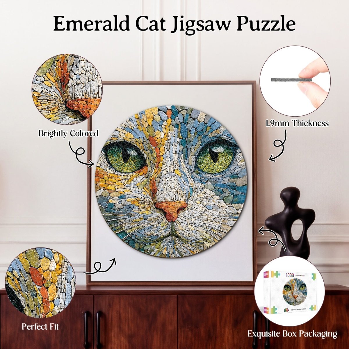 kaayee-emerald-cat-1000-teile-kartonpuzzle-katzenmotiv image 3