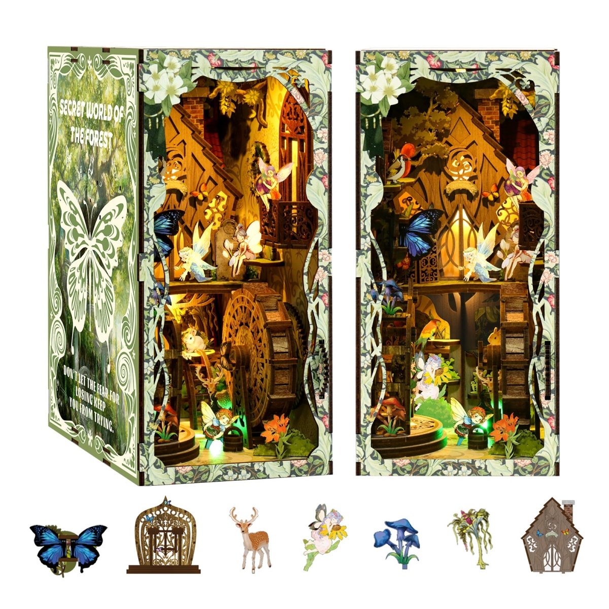 kaayee-book-nook-kit-forest-sanctuary-bastelset-wald-mit-licht image 7