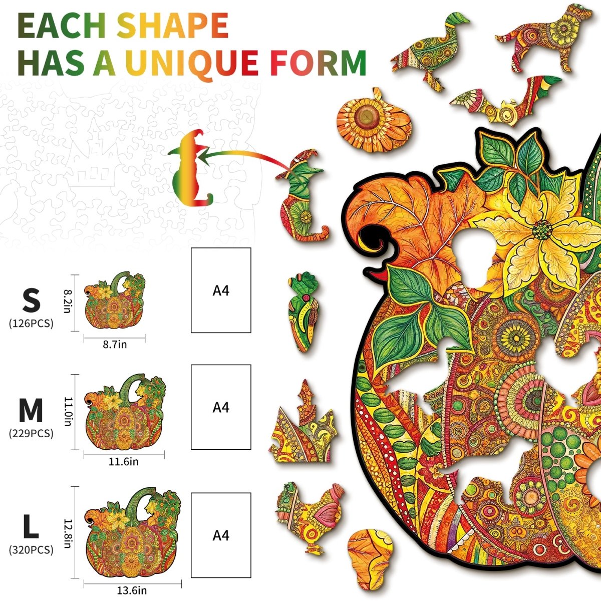 kaayee-wooden-puzzle-mandala-pumpkin-holzpuzzle-medium-herbst image 5