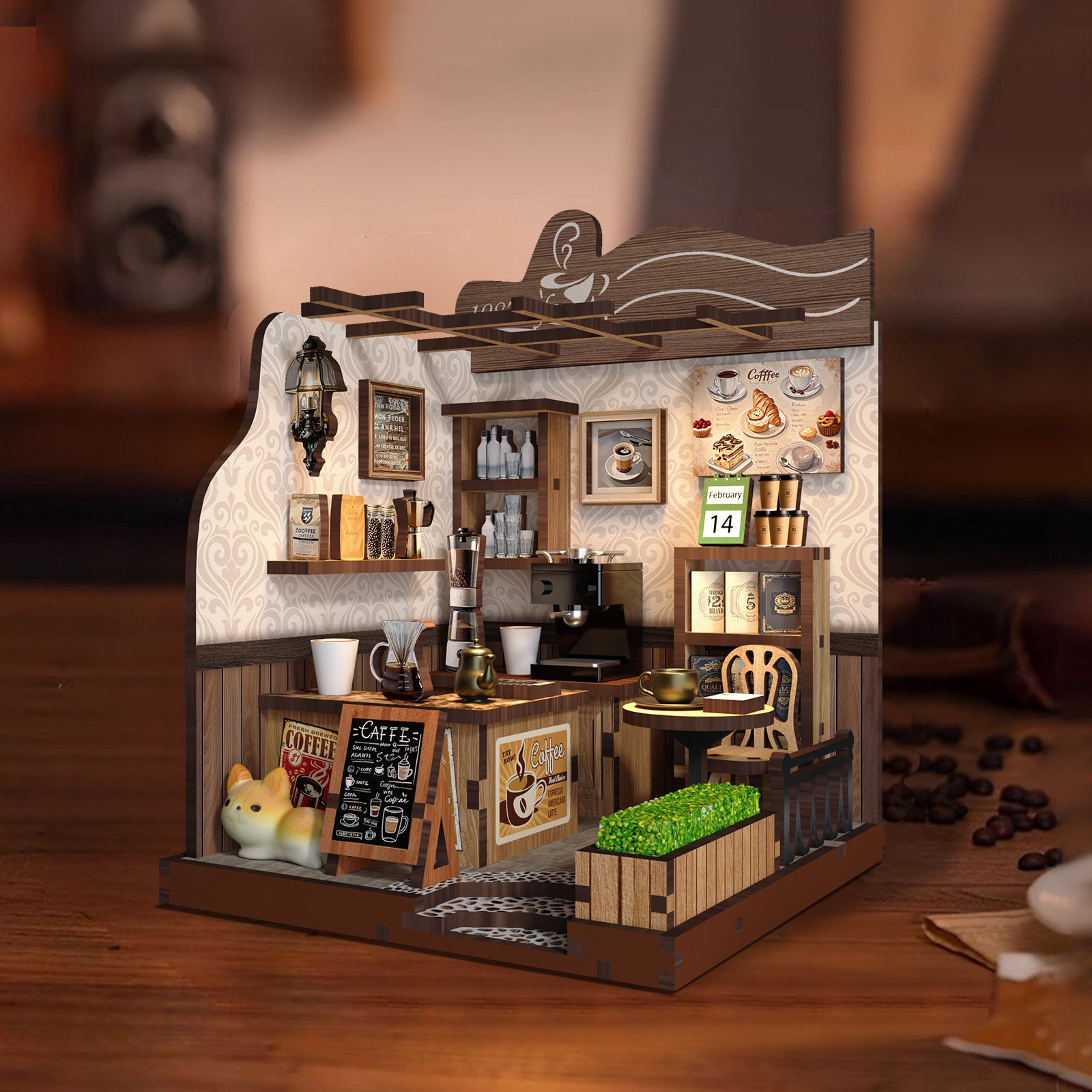 kaayee-miniature-house-rural-coffee-shop-bastelhaus-cafe image 2