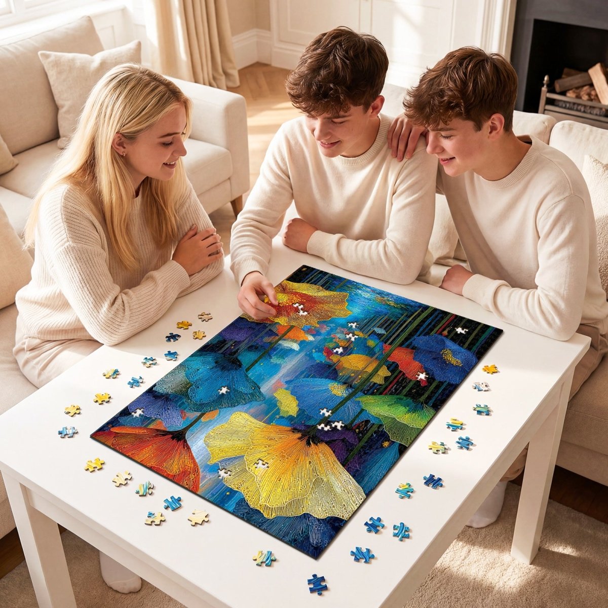 kaayee-cardboard-puzzle-floral-dreamscape-1000-teile-eco-white image 4