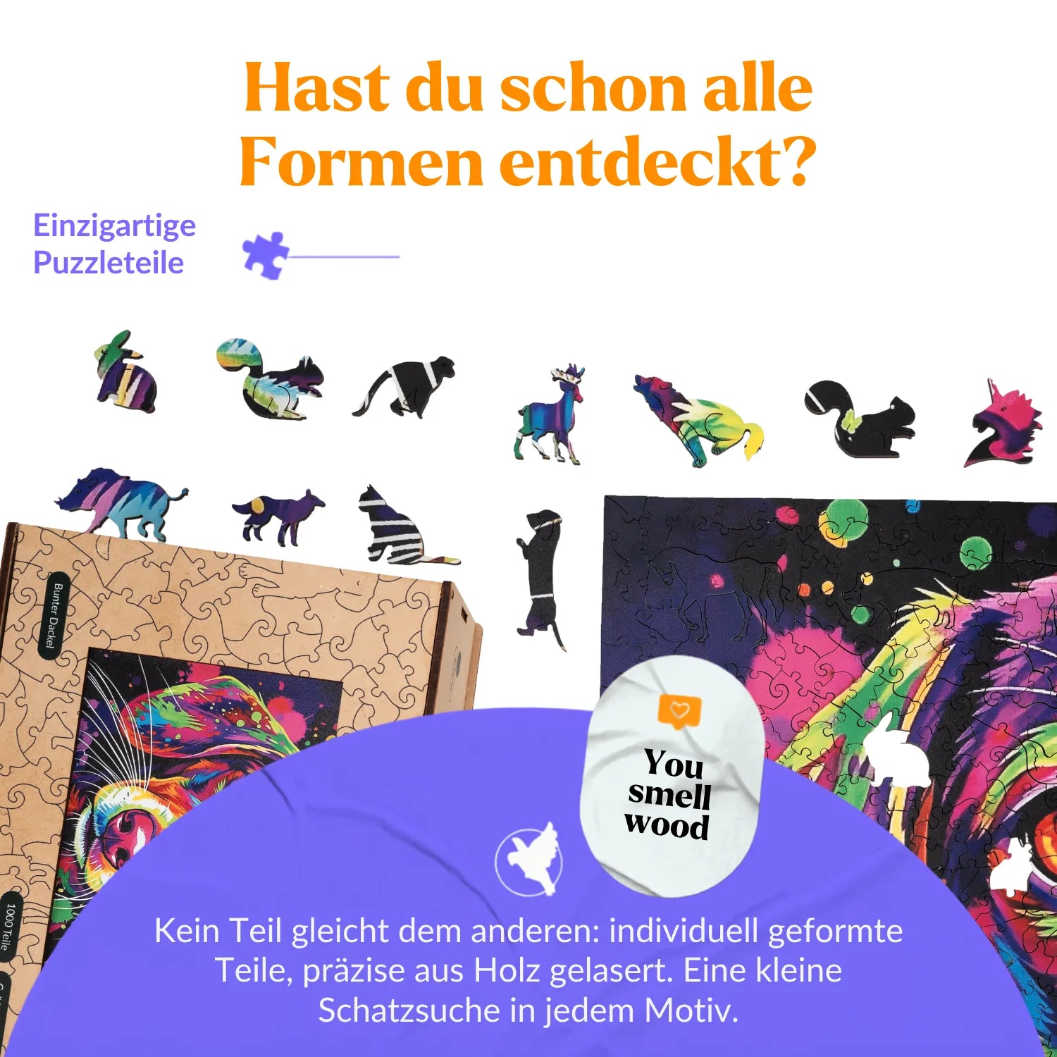 magicholz-holzpuzzle-bunter-dackel-1000-teile-mit-spezialteilen image 2