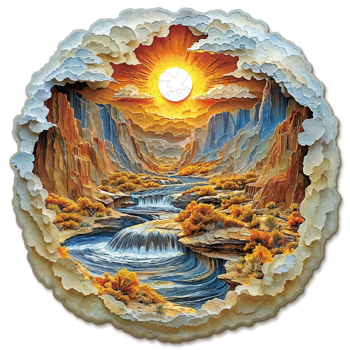 kaayee-wooden-puzzle-rivers-and-mountains-holzpuzzle-medium-canyon image 1