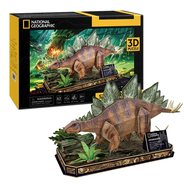 cubic-fun-dino-puzzle-ds1054h-stegosaurus-3d-puzzle-dino image 1