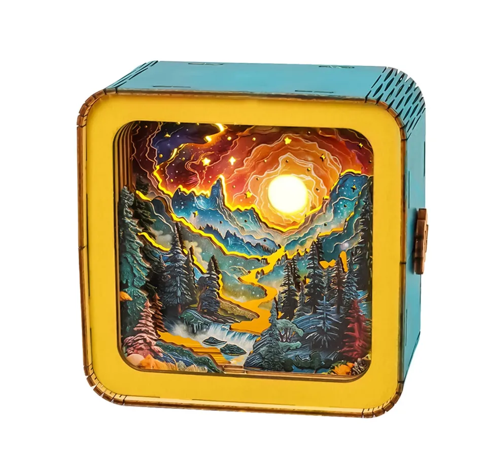 kaayee-fantasy-mountains-nachtlicht-holz-3d-puzzle-lampe image 1