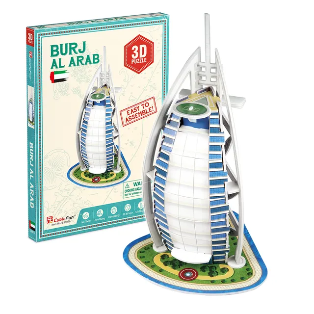 cubicfun-architecture-entry-s3007h-burj-al-arab-3d-puzzle-hotel image 1