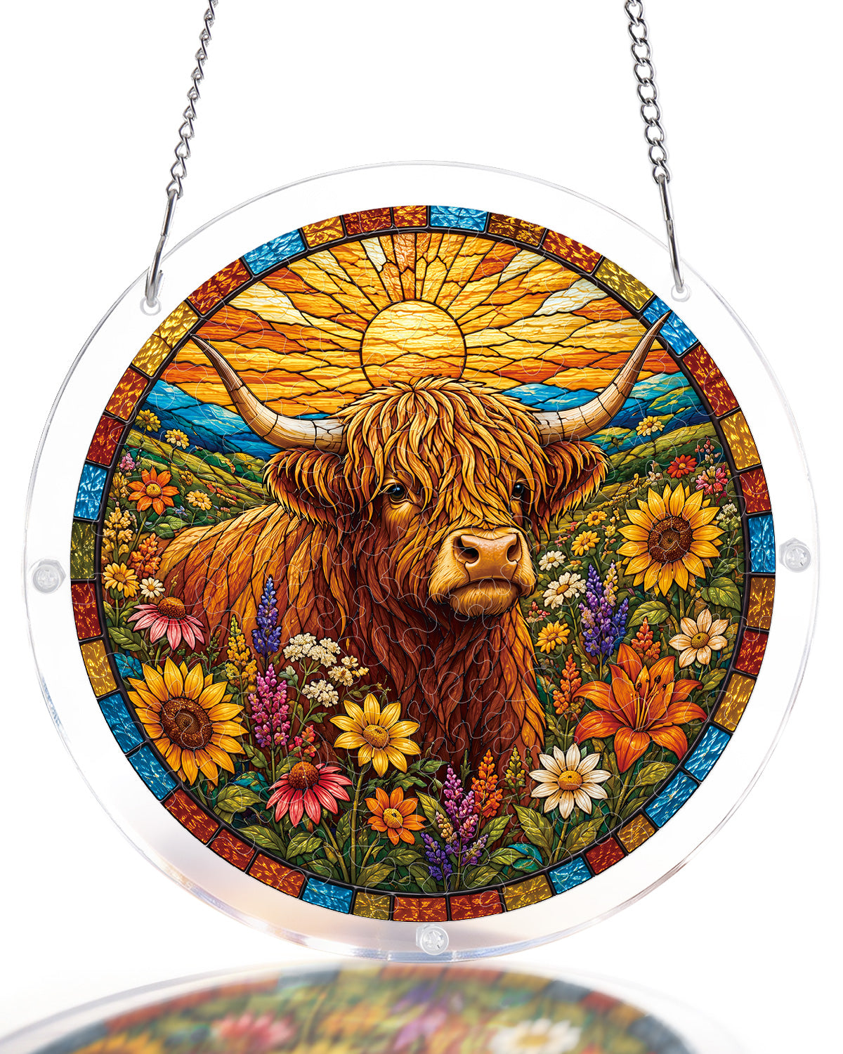 kaayee-blooming-highland-cow-suncatcher-medium image 1