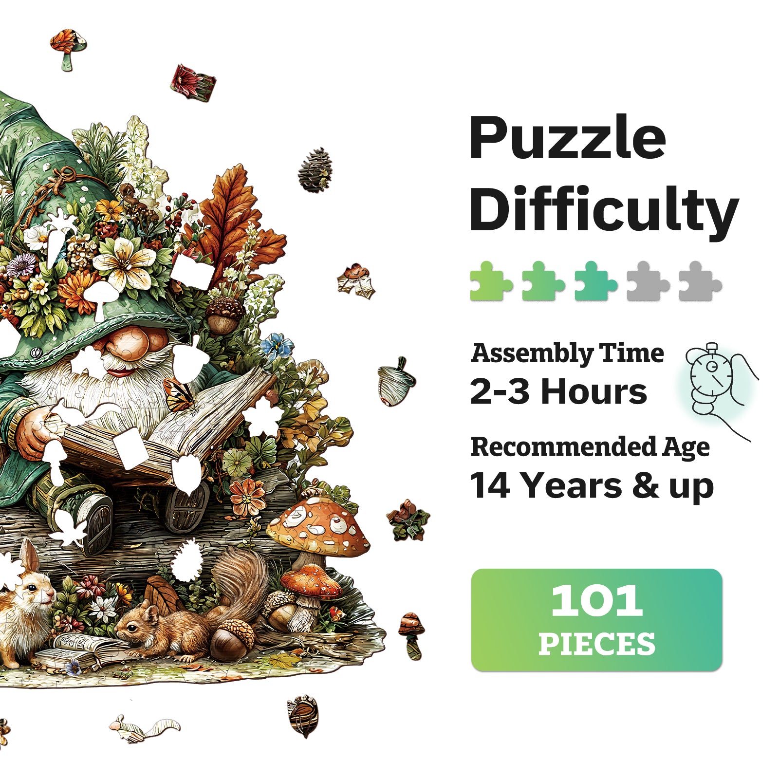 jigfoxy-gnome-holzpuzzle-189-teile-tierformen image 8