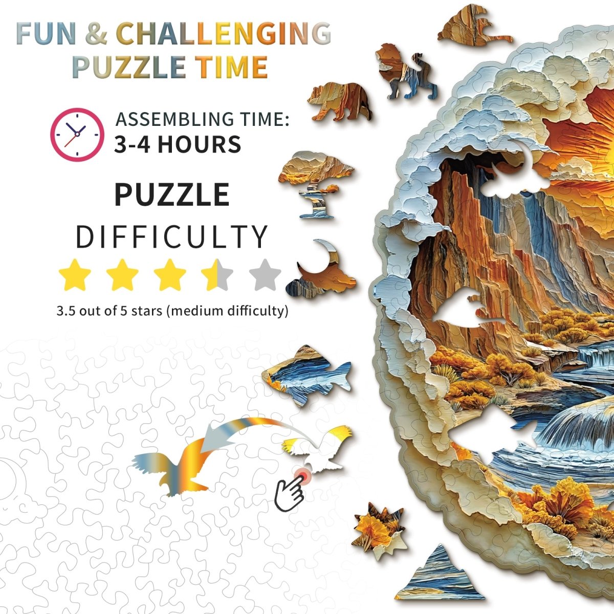 kaayee-wooden-puzzle-rivers-and-mountains-holzpuzzle-medium-canyon image 4