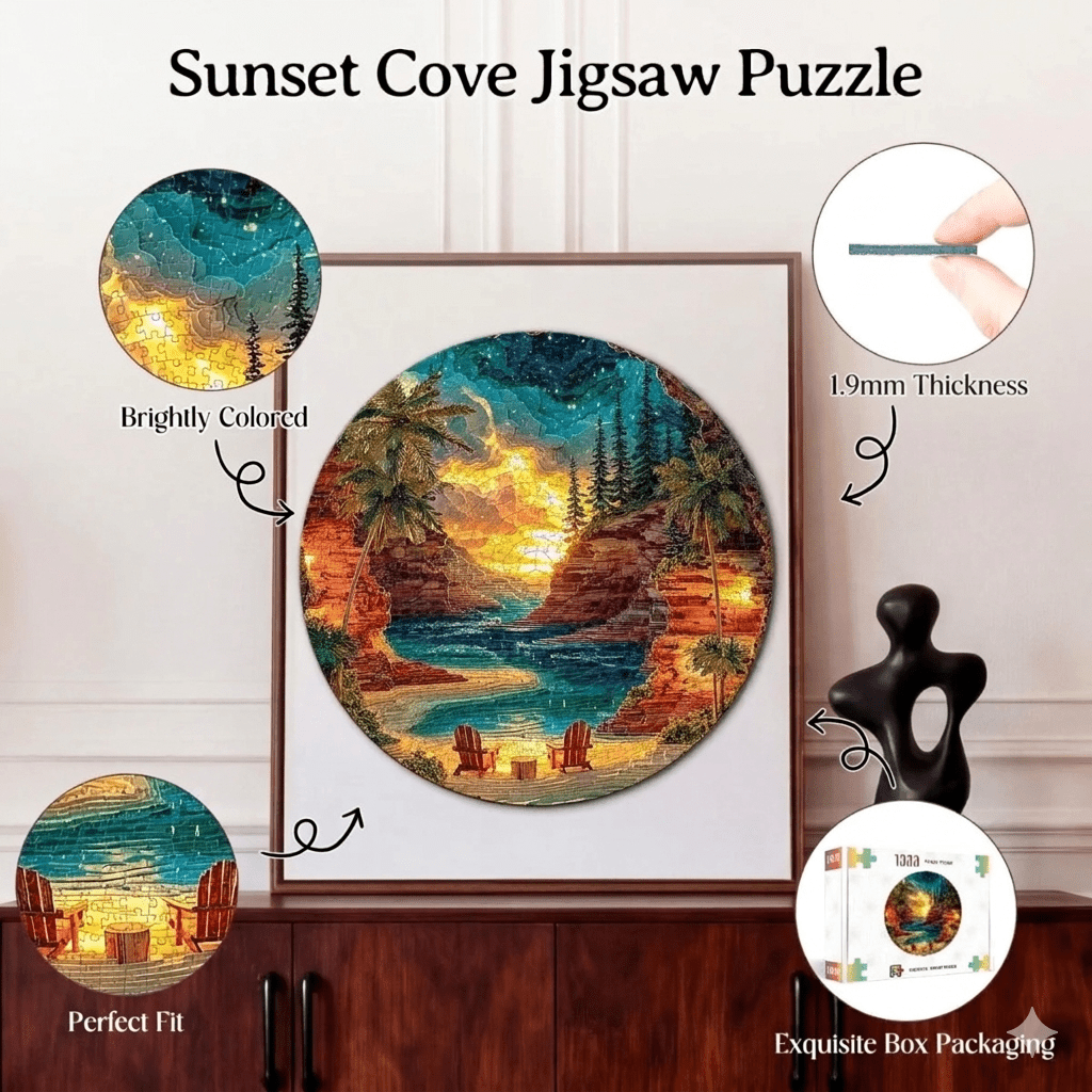kaayee-sunset-cove-puzzle-1000-teile-rund-standard-edition image 3