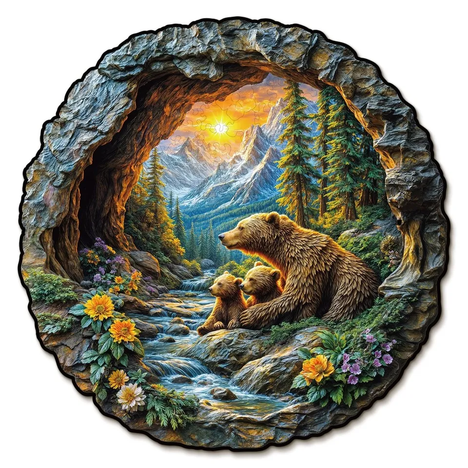 kaayee-wooden-3d-bear-embrace-holzpuzzle-medium-b-ren image 1