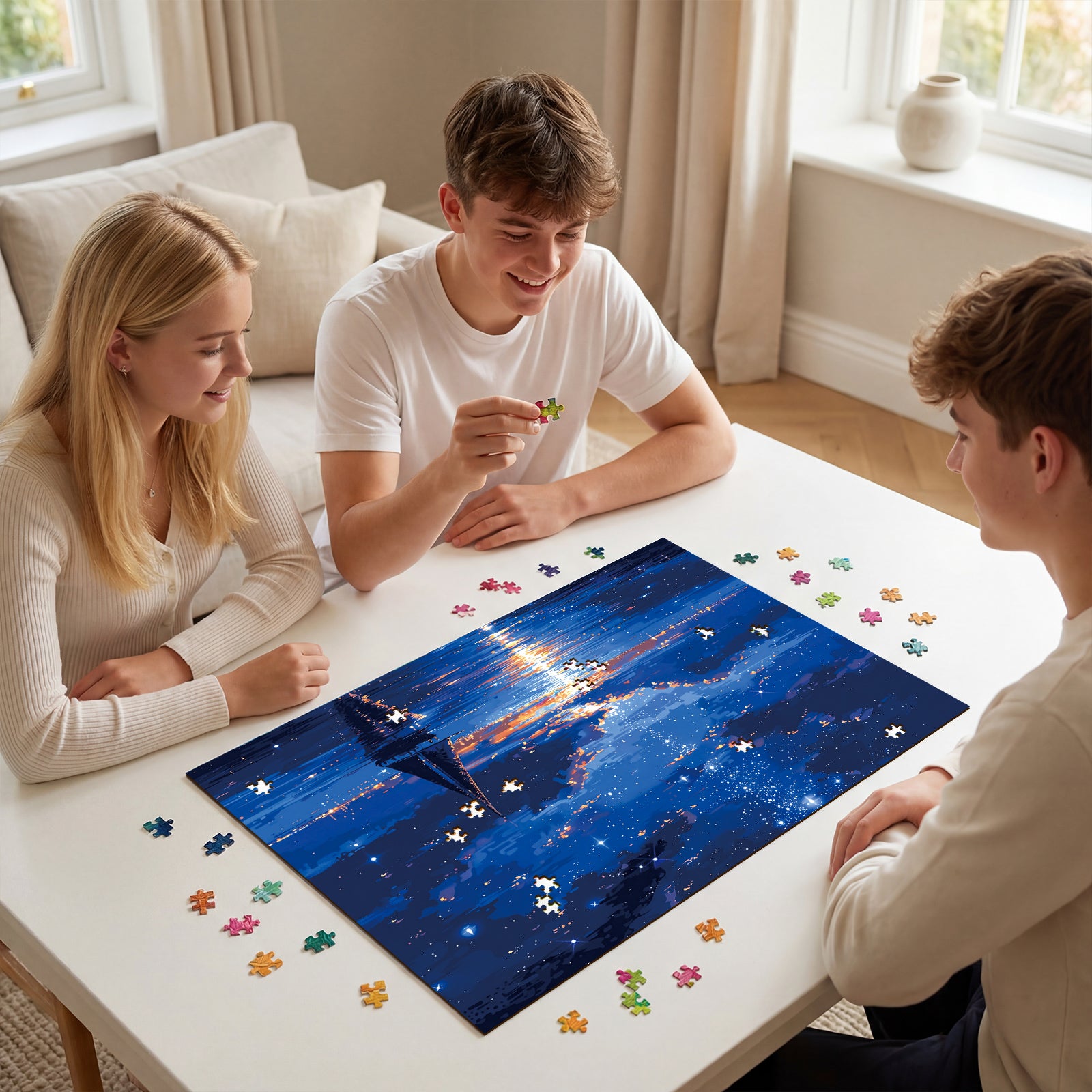 kaayee-cardboard-puzzle-moonlit-seascape-1000-teile-eco-mondmeer image 4