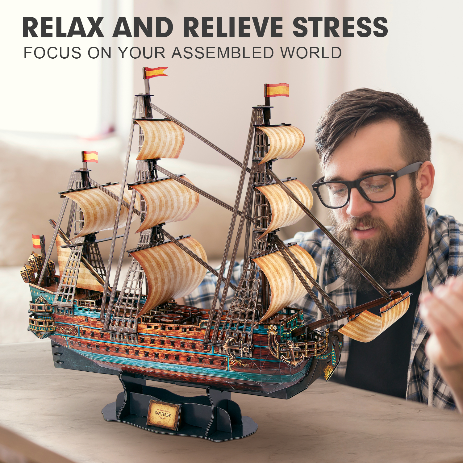 cubicfun-ships-vessels-san-felipe-t4017h-3d-puzzle-248-teile image 3