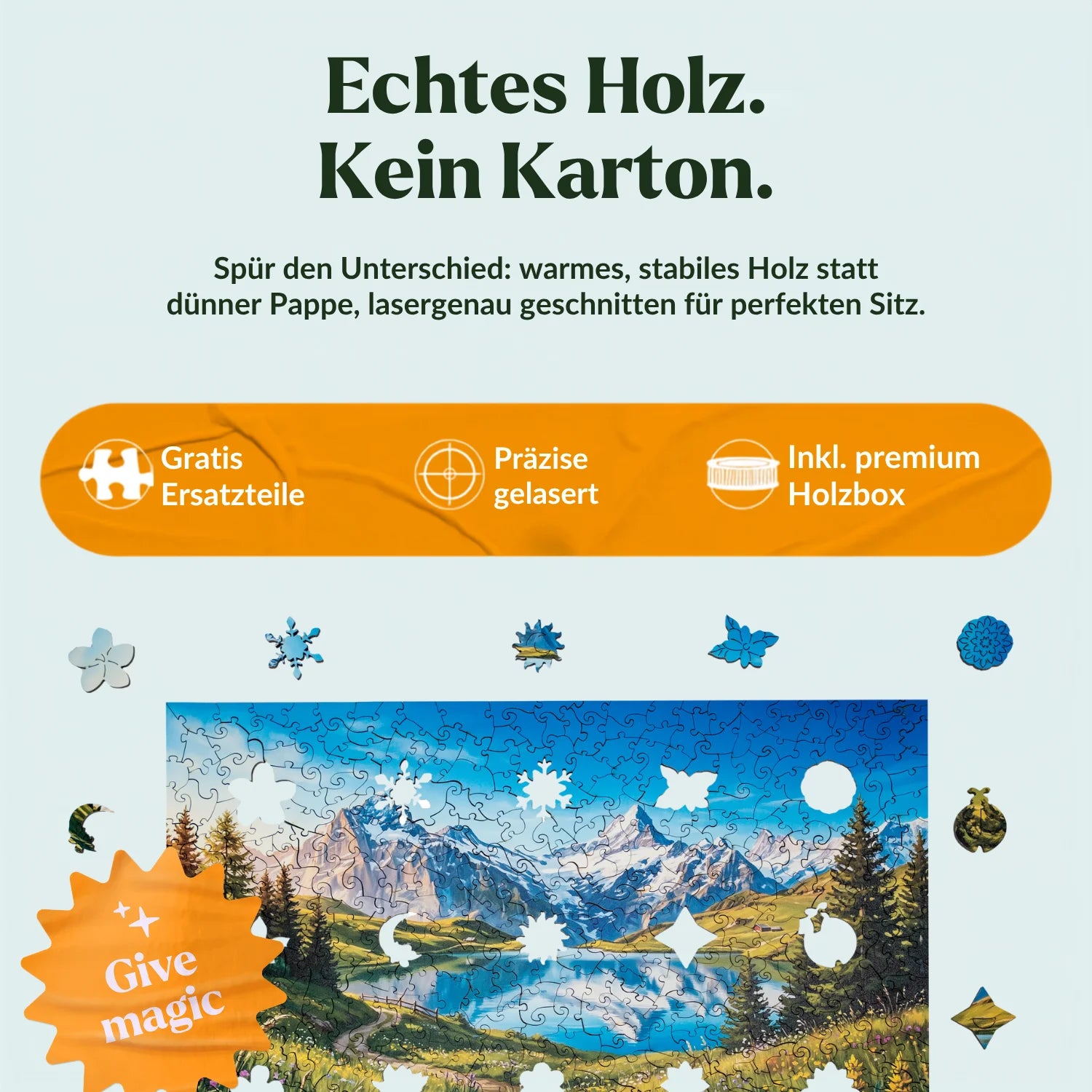 magicholz-wanddeko-alpenpanorama-mit-bergsee-puzzle-500-teile image 3