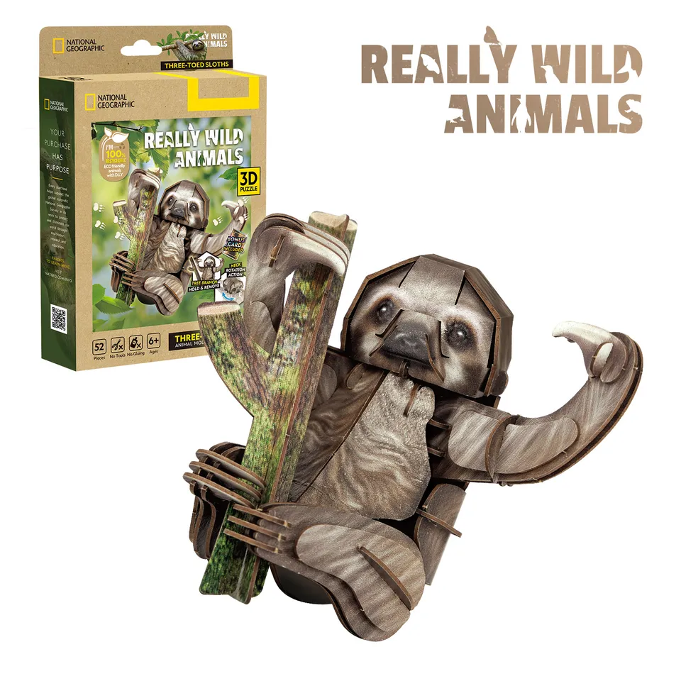 cubicfun-wild-ds1175h-faultiere-3d-puzzle-tiermodell image 1