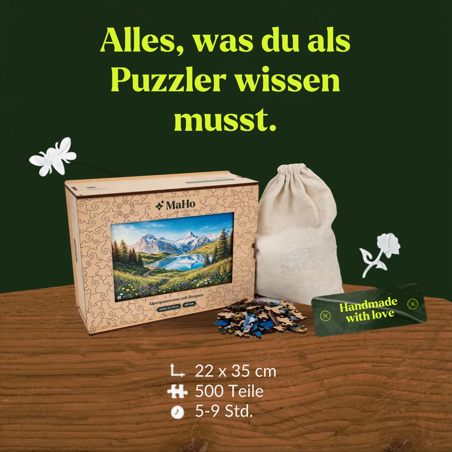 magicholz-wanddeko-alpenpanorama-mit-bergsee-puzzle-500-teile image 6