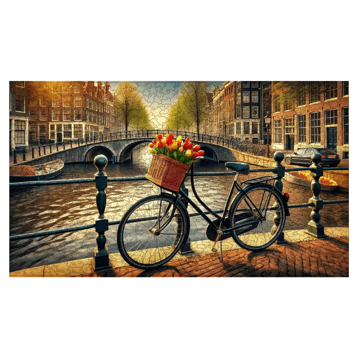 magicholz-holzpuzzle-fahrrad-in-amsterdam-1000-teile-stadtmotiv image 2
