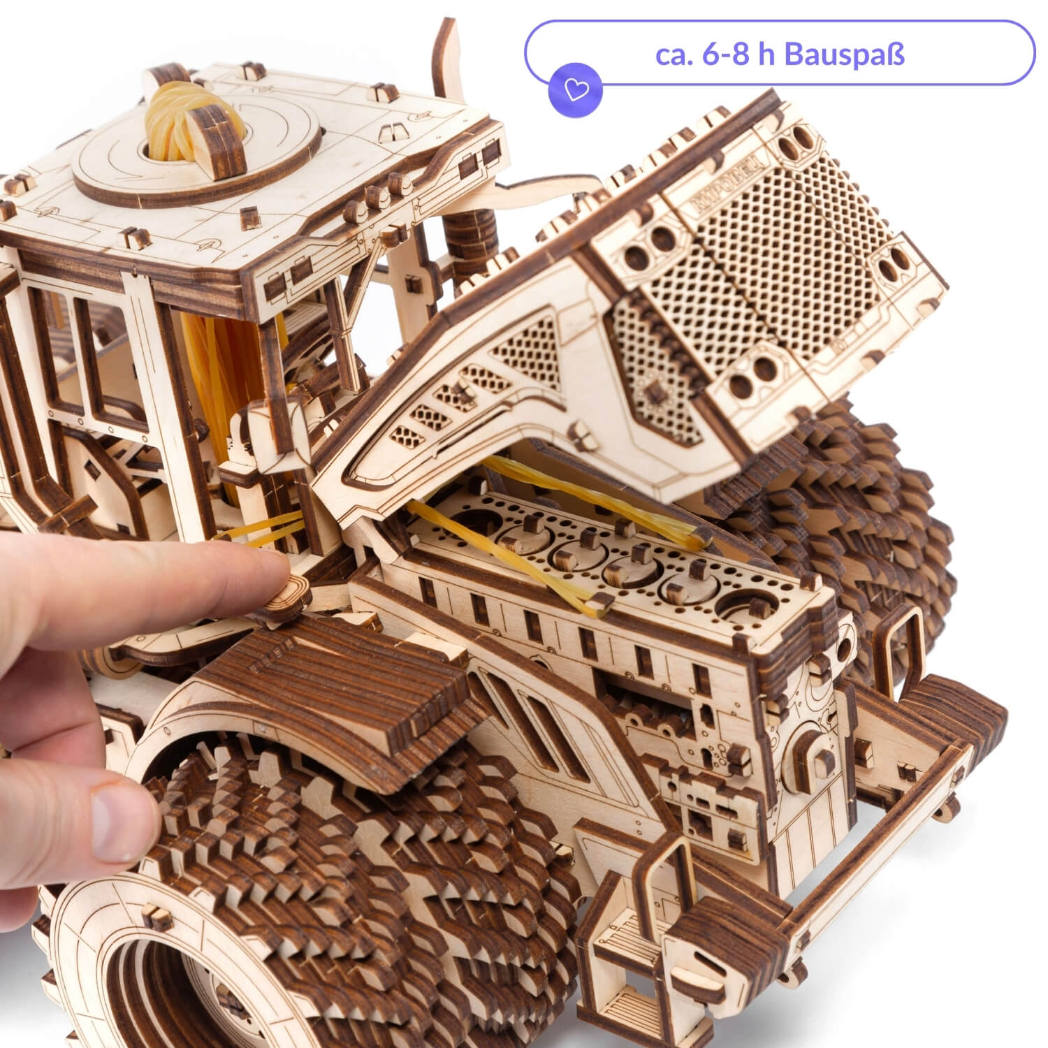 magicholz-mechanischer-bausatz-traktor-mit-anh-nger-holzmodell image 3