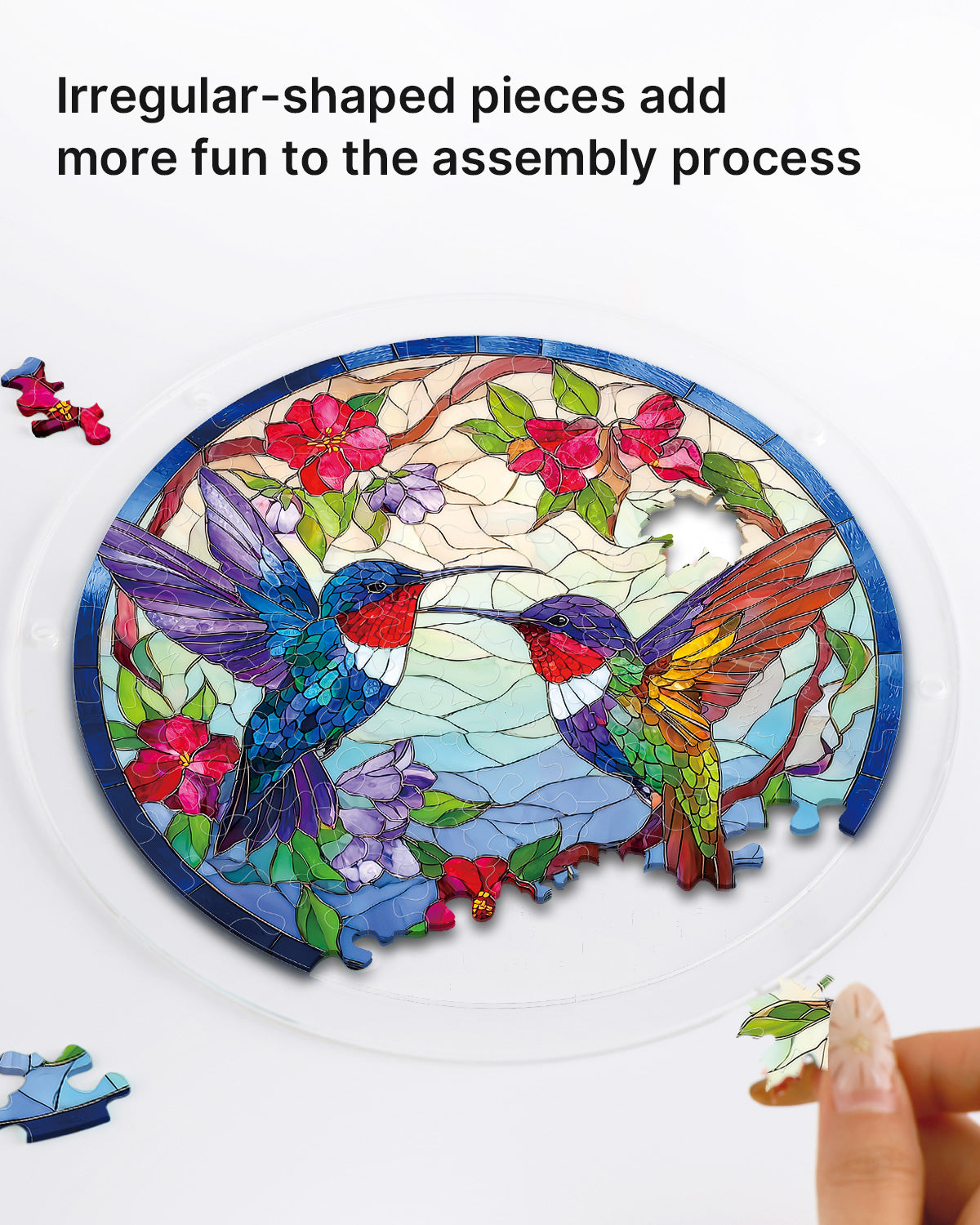 kaayee-suncatcher-puzzle-hummingbird-bloomscape-klein-18-8-cm-kolibri image 2