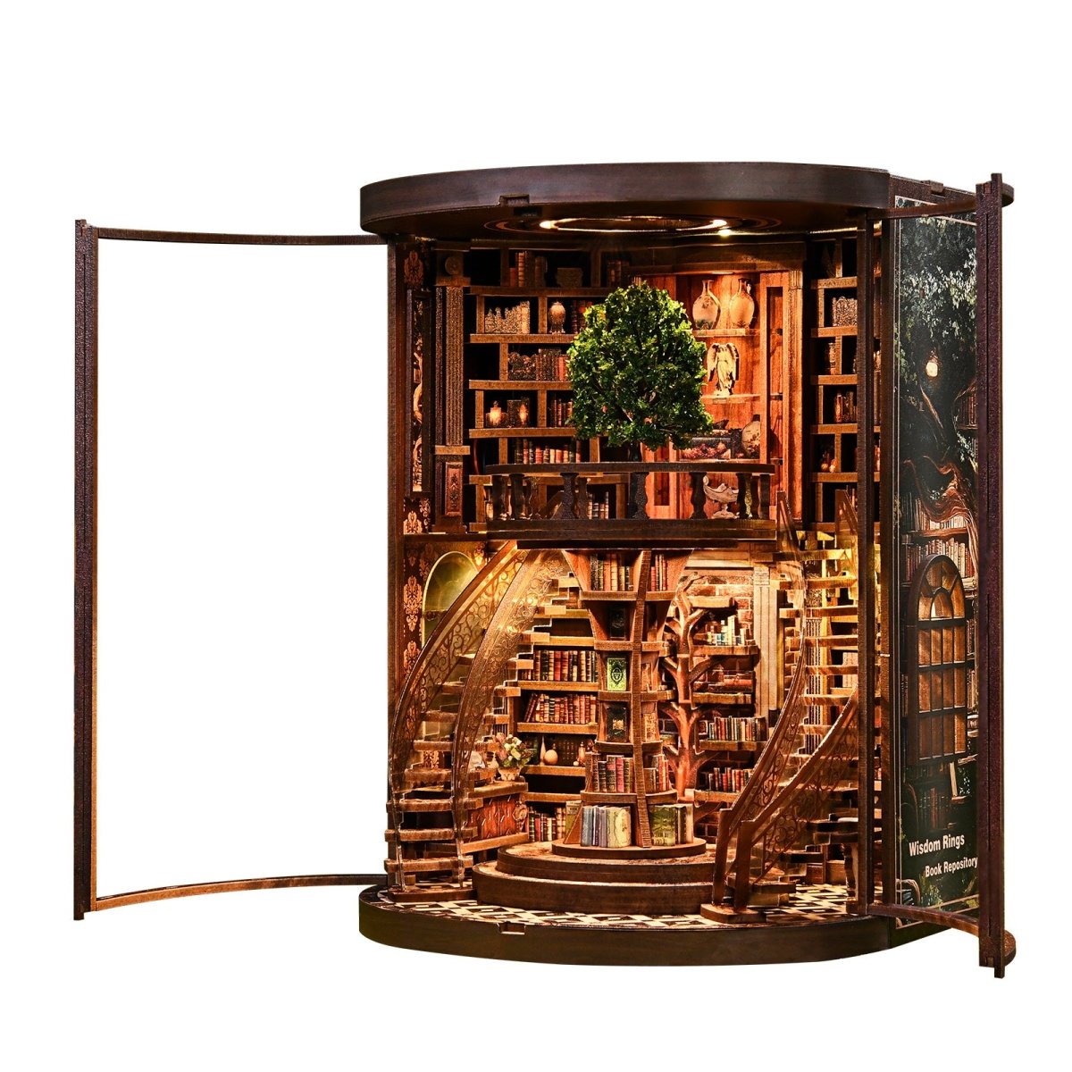 kaayee-wisdom-annual-ring-miniaturhaus-book-nook-holz image 3