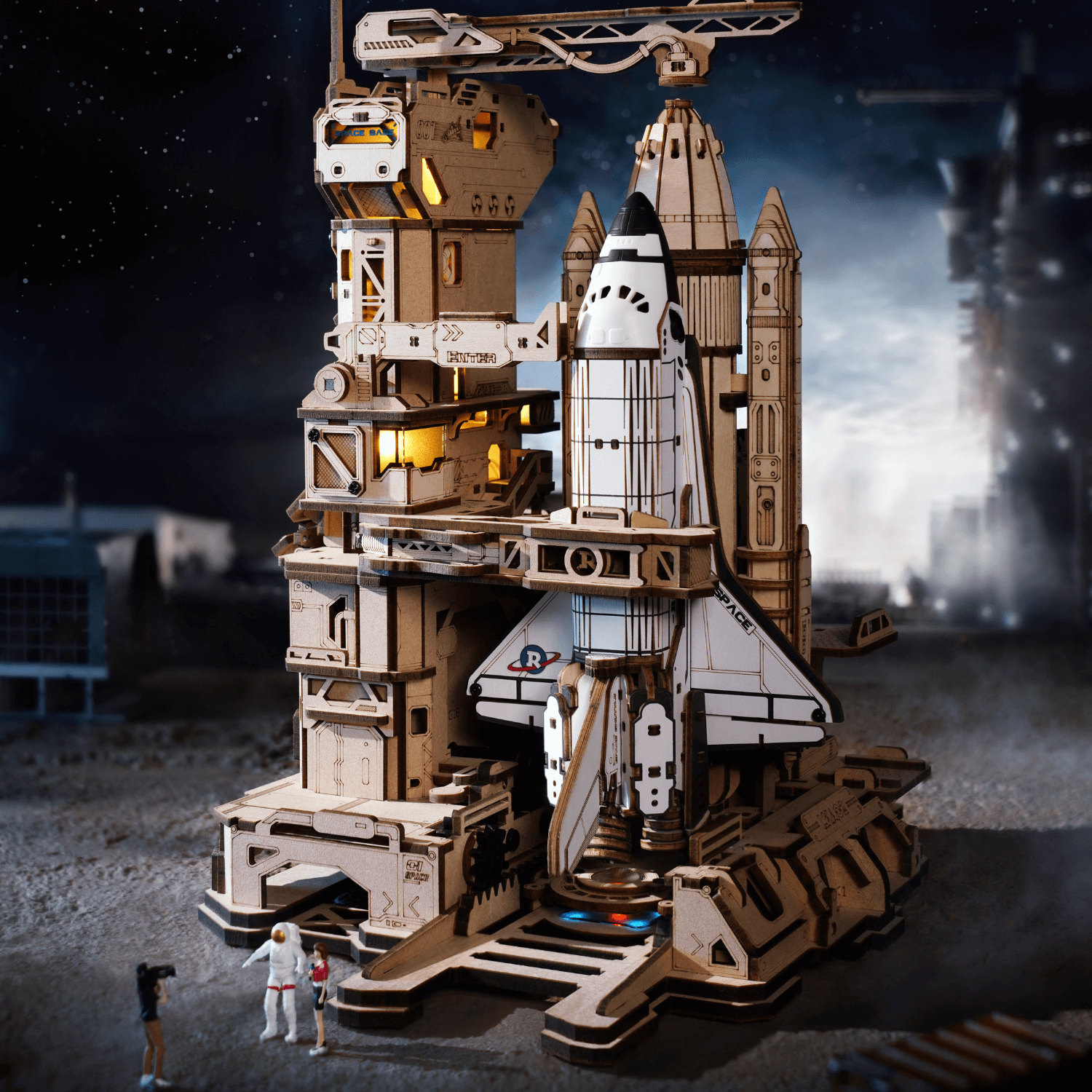 magicholz-space-shuttle-raketenstart-bausatz-holz-mit-licht image 2